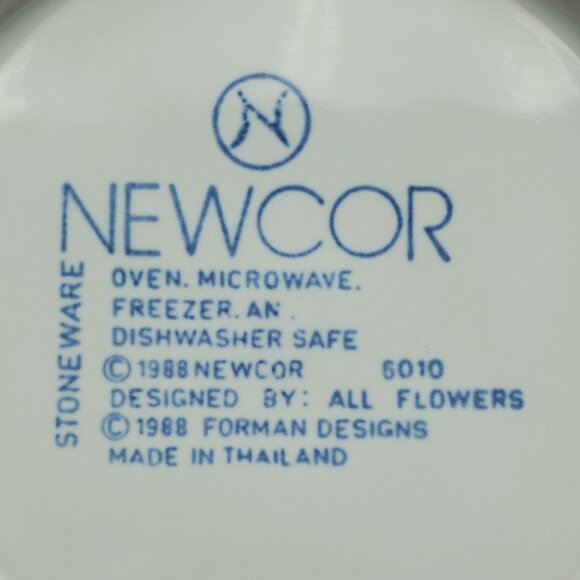Newcor All Flowers Blue Floral Salad Plates Forman Designs Stoneware Plates - Picture 5 of 8